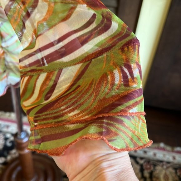 Swirl Paint Sheer Blouse - Picture 8 of 9